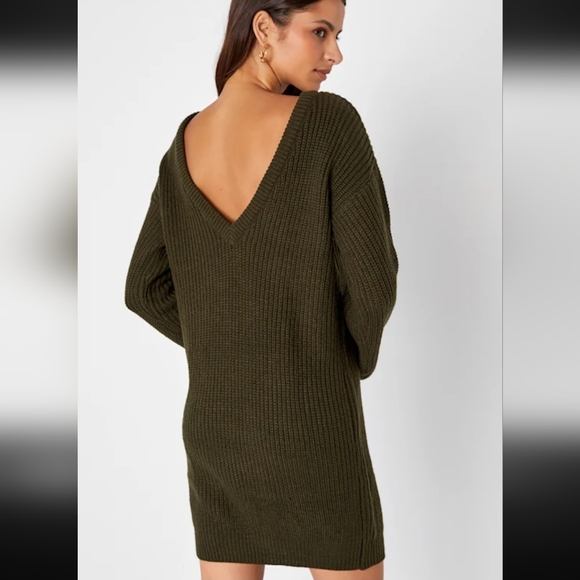 Lulus Olive Green Sweater Dress - Picture 3 of 5